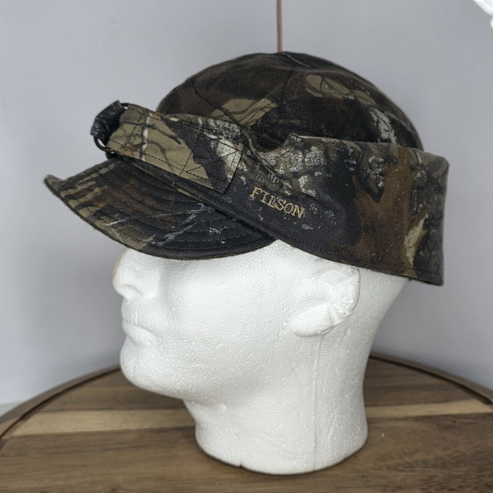 Filson Tin Cloth Wildfowl Hat Size L Realtree Hardwoods Camo Wool Lined Ear Flap